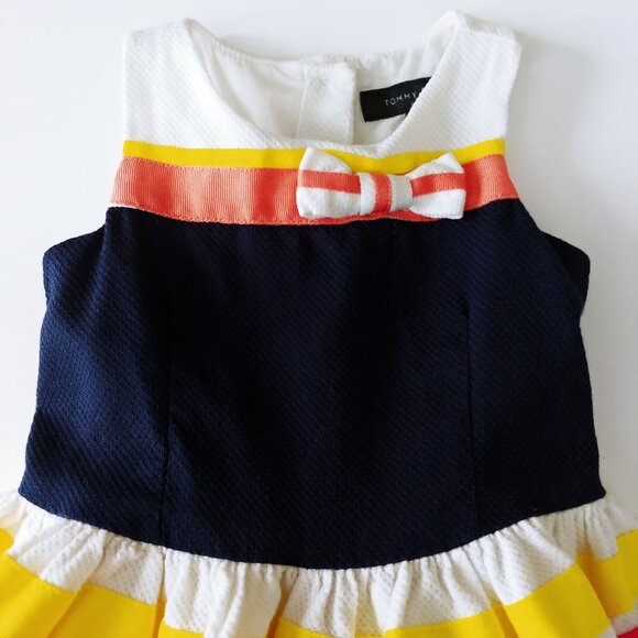 Tommy Hilfiger Textured Sleeveless Multi-Colour Stripe Dress size 3-6 Months - Picture 4 of 13